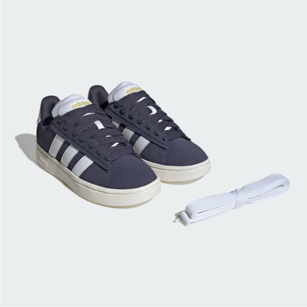 NIB Adidas Grand Court AlphaDark Blue Sneakers with White Accents. Size 8